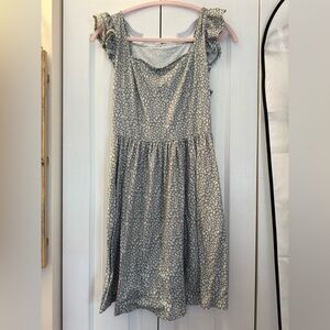 Green Patterned Casual Dress